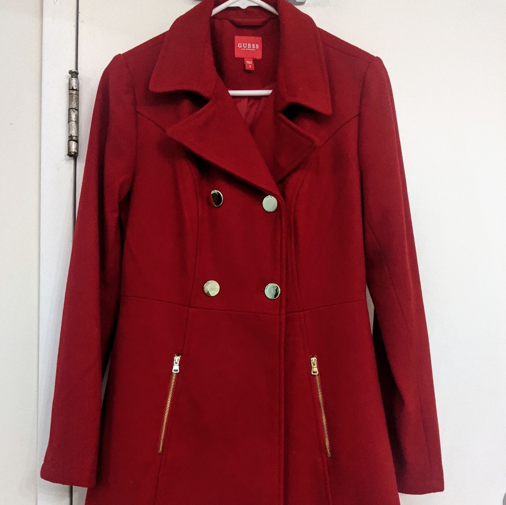 Guess red and gold jacket